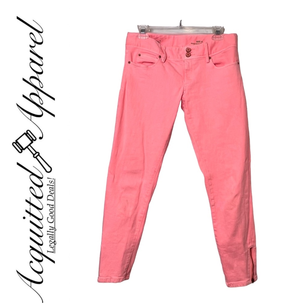 Lilly Pulitzer Worth Skinny Mini Zip Pink Jeans Size 4